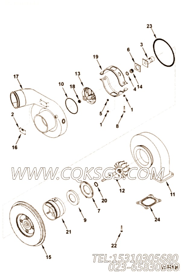 【涡轮增压器扩压器】康明斯CUMMINS柴油机的217736 涡轮增压器扩压器