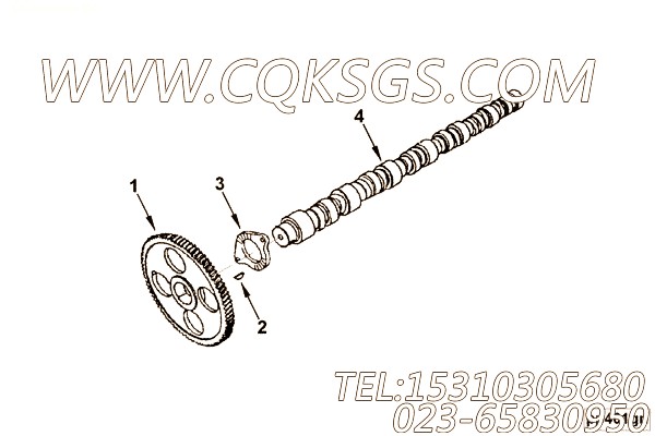 3073088凸轮轴总成,用于康明斯KTA19-M640动力性能件组,【船舶机械】配件