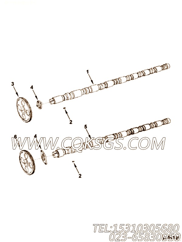【凸轮轴的LB】康明斯CUMMINS柴油机的3098988 凸轮轴的LB