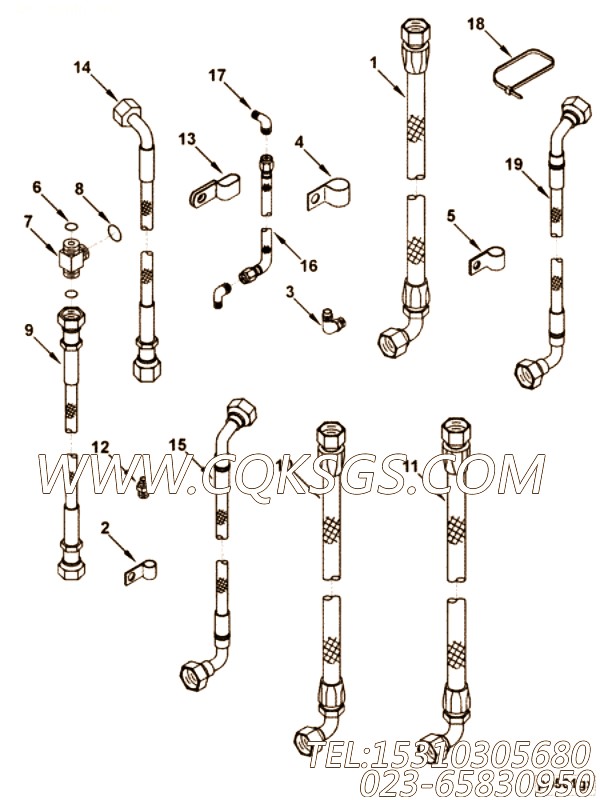 【柔性软管】康明斯CUMMINS柴油机的3634749 柔性软管