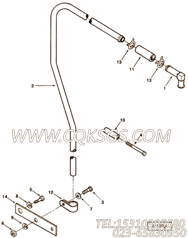 【换气管】康明斯CUMMINS柴油机的3074352 换气管