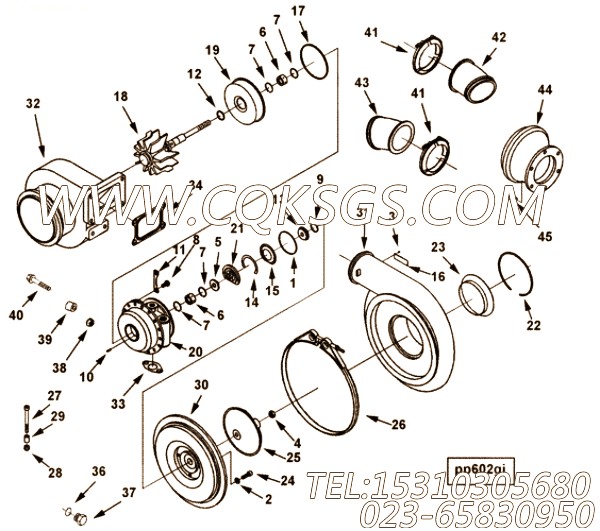 【涡轮增压器套件】康明斯CUMMINS柴油机的4025350 涡轮增压器套件