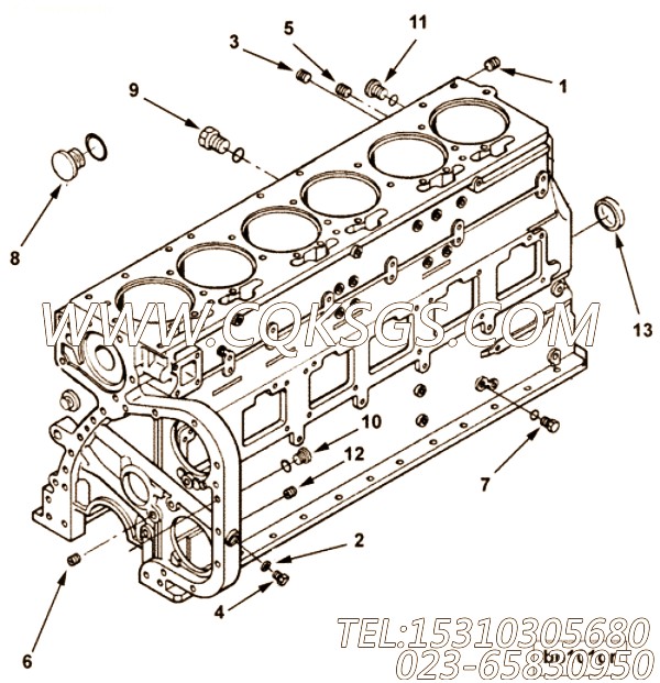 69465夹子,用于康明斯NTA855-G2-250KW柴油机增压器安装组,【柴油发电】配件