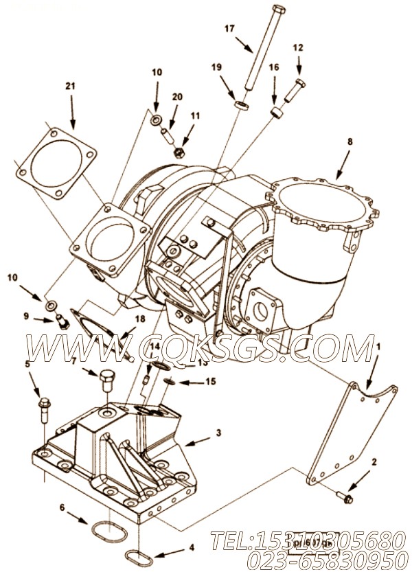 【涡轮增压器支持】康明斯CUMMINS柴油机的4966792 涡轮增压器支持