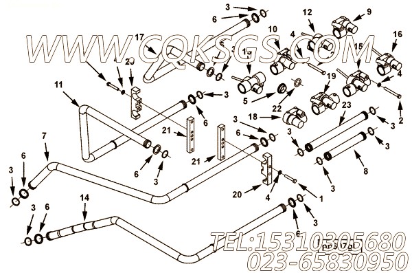 【Tube, Water Transfer】康明斯CUMMINS柴油机的3630396 Tube, Water Transfer