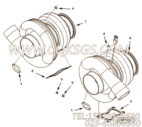 【涡轮增压器】康明斯CUMMINS柴油机的4045129 涡轮增压器