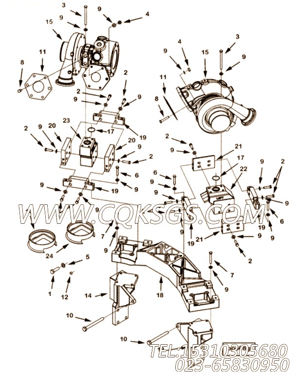 【涡轮增压器支持】康明斯CUMMINS柴油机的4968730 涡轮增压器支持
