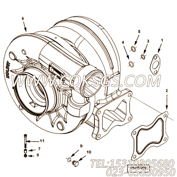 【涡轮增压器组件】康明斯CUMMINS柴油机的4955289 涡轮增压器组件