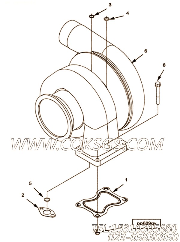 【涡轮增压器组件】康明斯CUMMINS柴油机的4955353 涡轮增压器组件