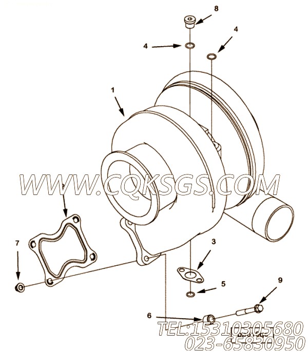 【涡轮增压器】康明斯CUMMINS柴油机的2834737 涡轮增压器