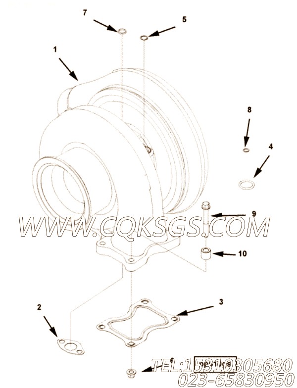 【涡轮增压器组件】康明斯CUMMINS柴油机的4956065 涡轮增压器组件