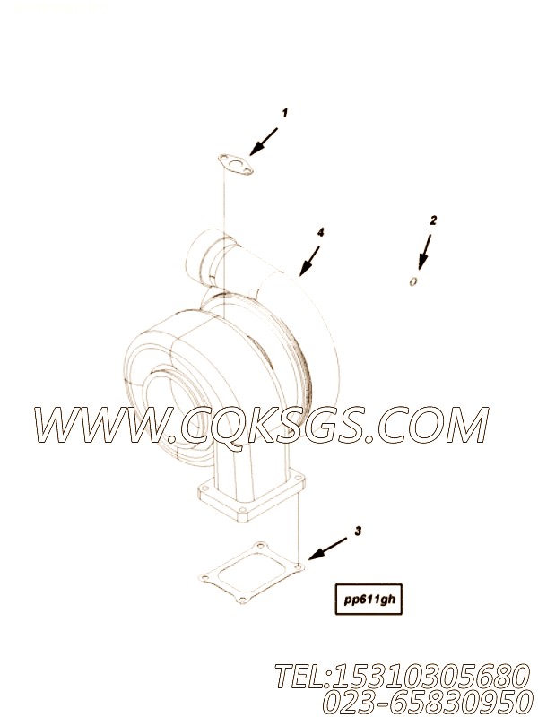 【涡轮增压器】康明斯CUMMINS柴油机的3767950 涡轮增压器