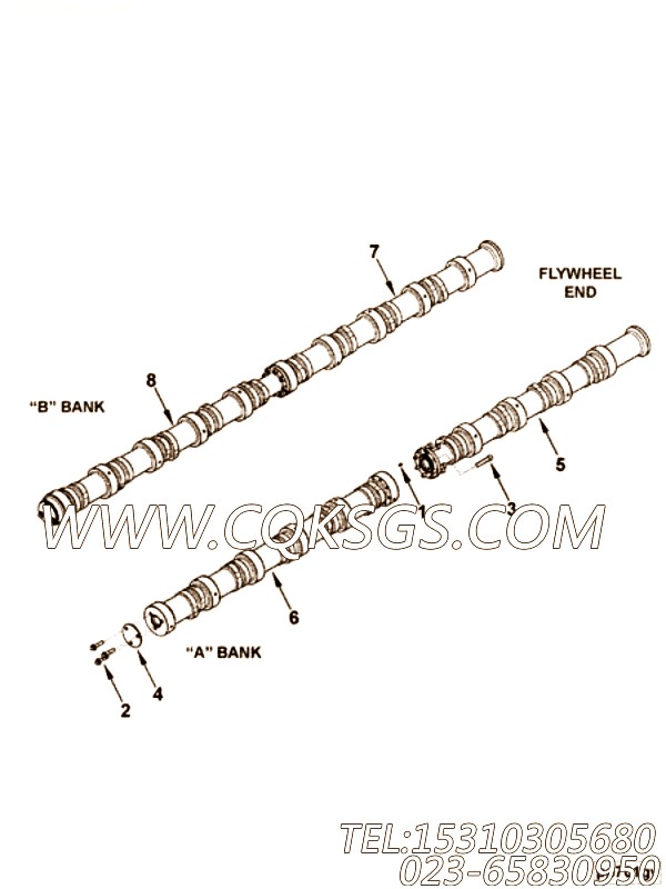 【凸轮轴】康明斯CUMMINS柴油机的4013655 凸轮轴