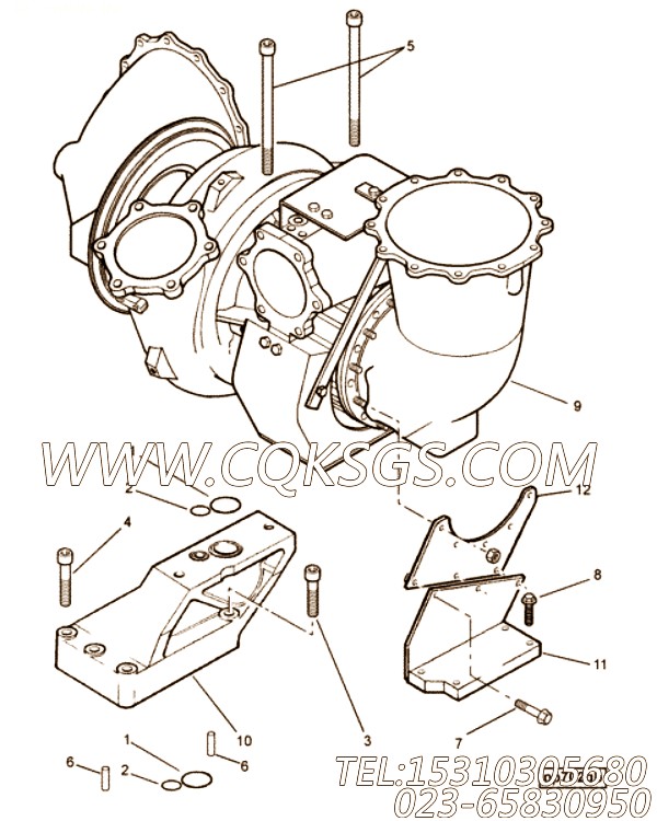 【涡轮增压器支持】康明斯CUMMINS柴油机的4012709 涡轮增压器支持