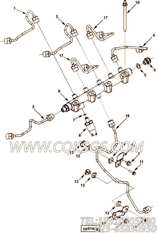 【燃油歧管】康明斯CUMMINS柴油机的4899807 燃油歧管