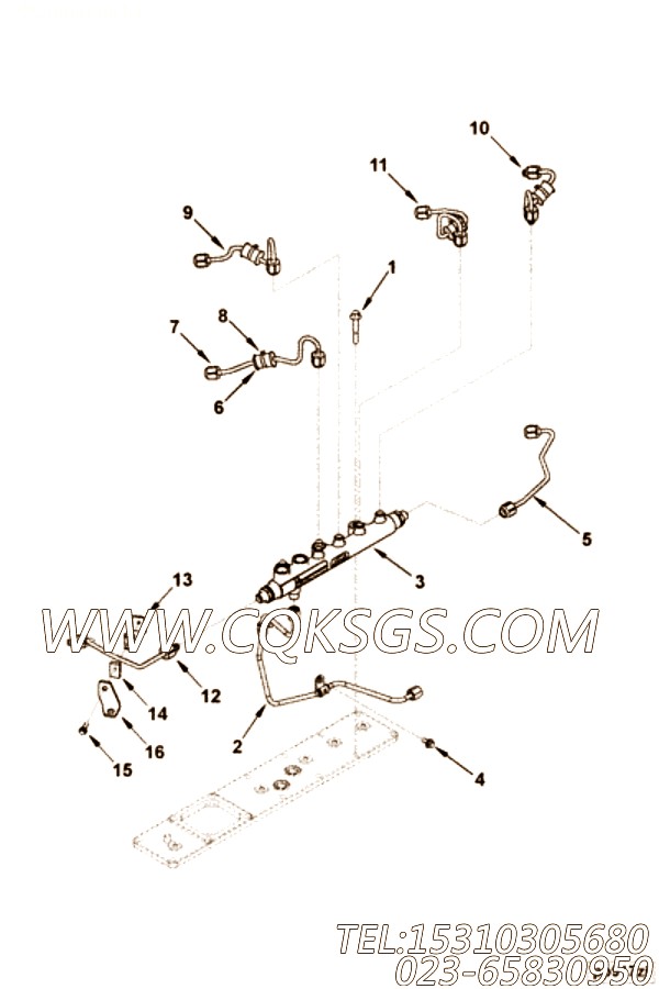 【喷油器的电源管】康明斯CUMMINS柴油机的3947075 喷油器的电源管