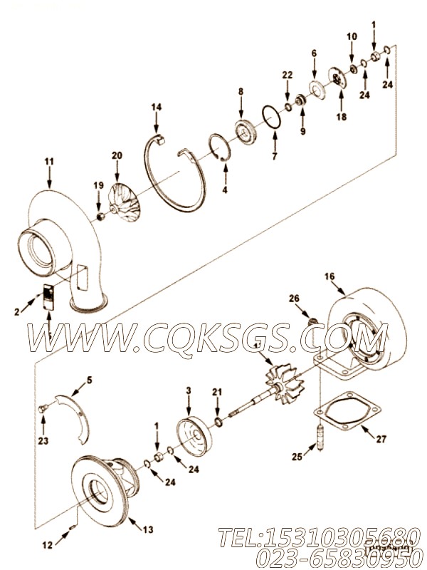 【套件和组件】康明斯CUMMINS柴油机的4036549 套件和组件