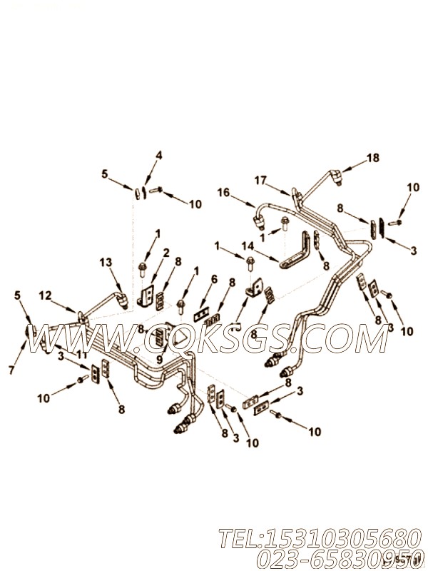 【喷油器的电源管】康明斯CUMMINS柴油机的3991803 喷油器的电源管