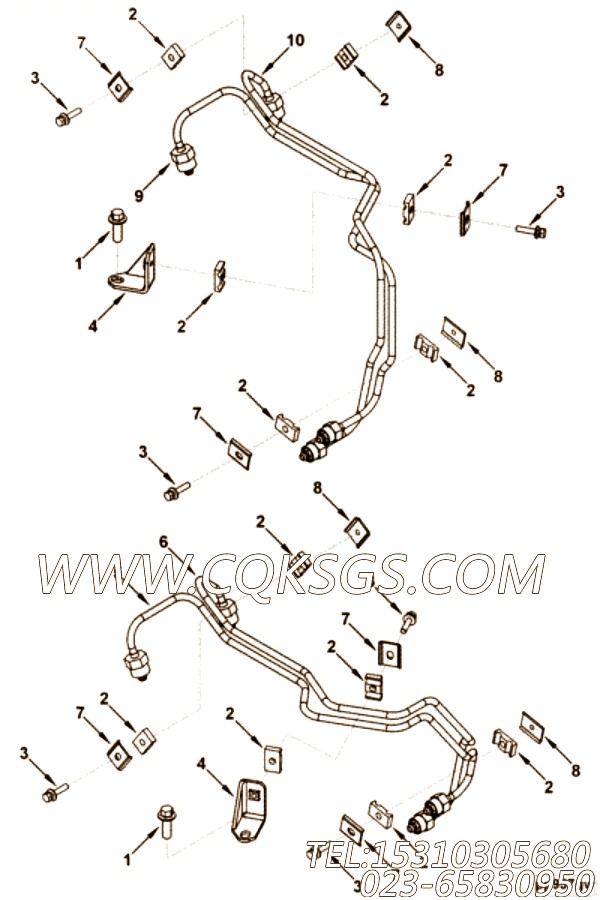 【喷油器的电源管】康明斯CUMMINS柴油机的3964874 喷油器的电源管