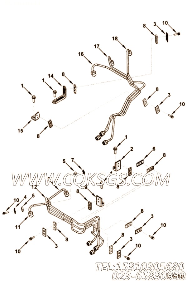 【喷油器的电源管】康明斯CUMMINS柴油机的3964733 喷油器的电源管