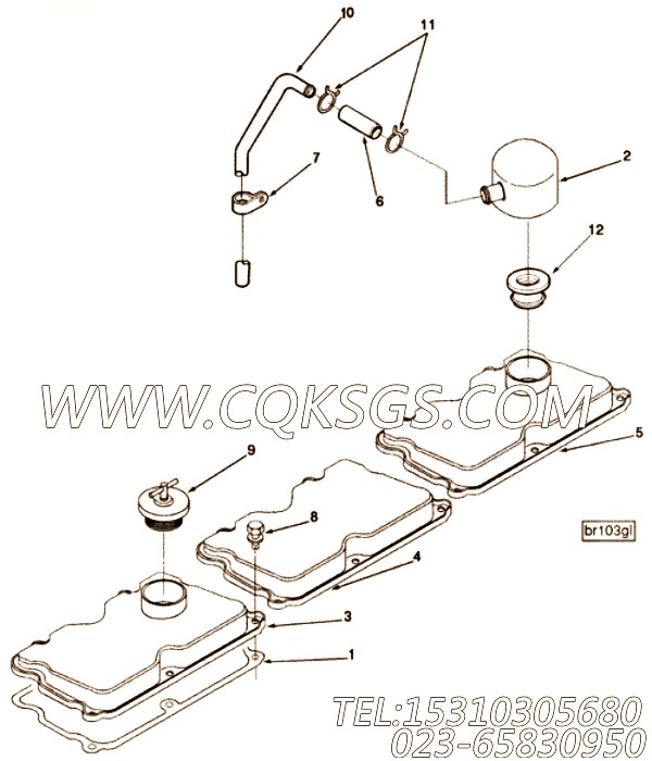 【换气管】康明斯CUMMINS柴油机的3253579 换气管