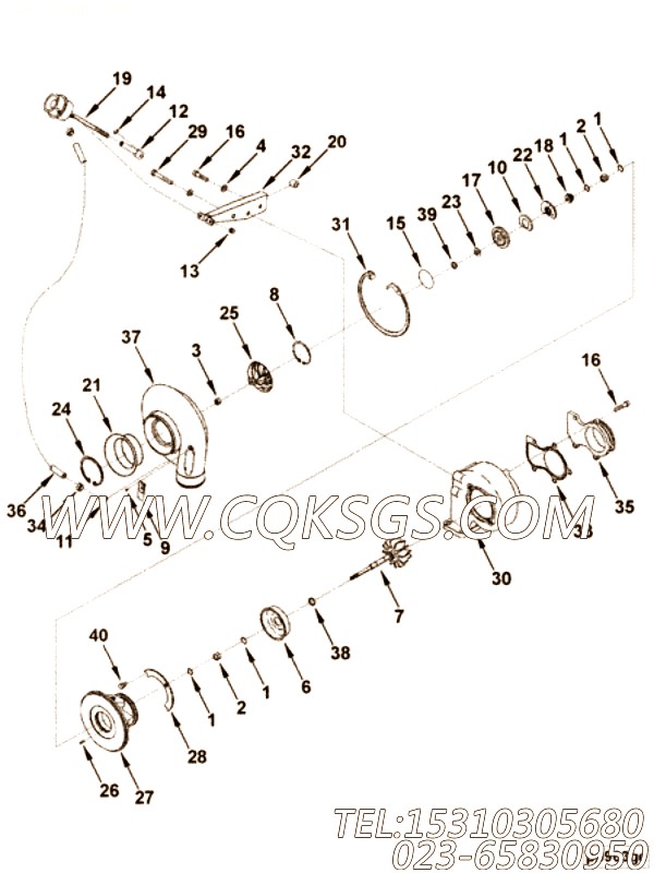 【涡轮增压器】康明斯CUMMINS柴油机的4043957 涡轮增压器