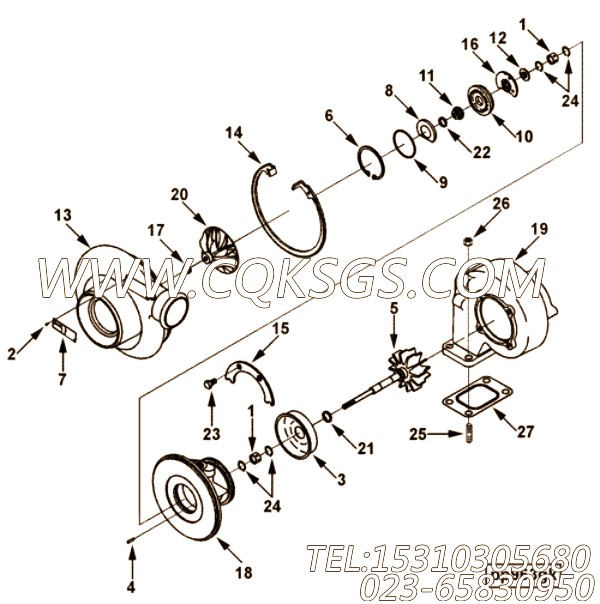 【压气机壳体】康明斯CUMMINS柴油机的3596931 压气机壳体