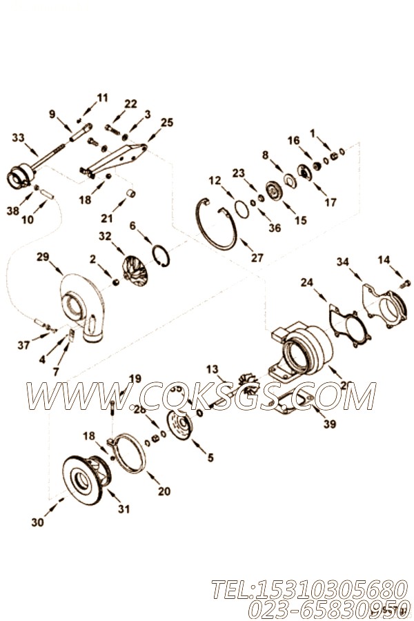 【涡轮增压器】康明斯CUMMINS柴油机的3599485 涡轮增压器