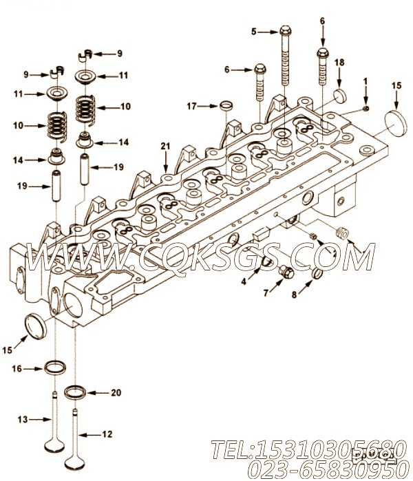 【发动机6CTA8.3-C195的气缸盖组】 康明斯气缸盖组合件,参数及图片
