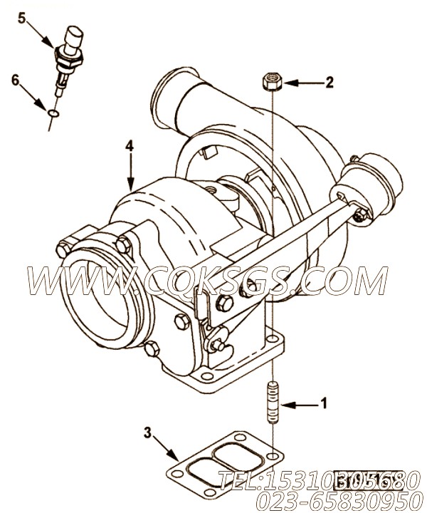 【涡轮增压器】康明斯CUMMINS柴油机的4040636 涡轮增压器