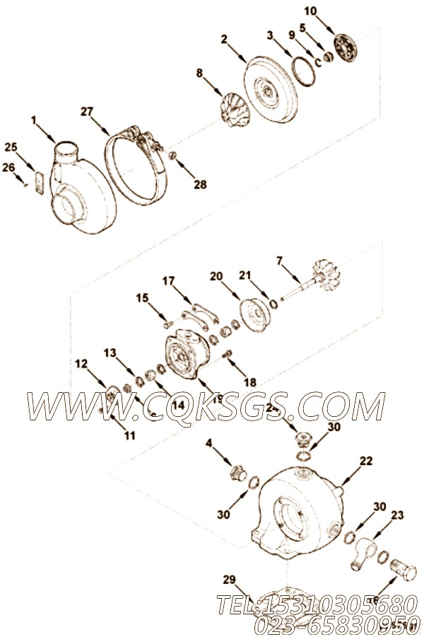 【涡轮增压器】康明斯CUMMINS柴油机的3538777 涡轮增压器