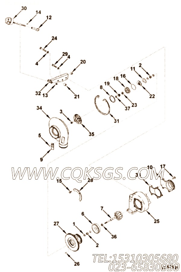 【套件涡轮增压器】康明斯CUMMINS柴油机的3802778 套件涡轮增压器