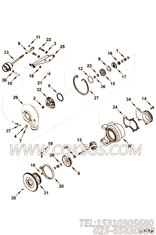 【涡轮增压器】康明斯CUMMINS柴油机的3599994 涡轮增压器