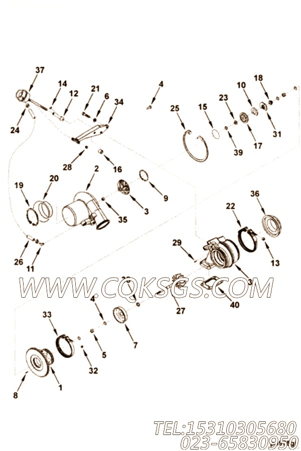 【涡轮增压器轴承座】康明斯CUMMINS柴油机的4040139 涡轮增压器轴承座