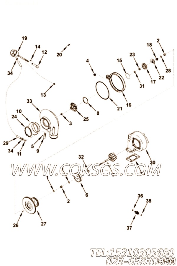 【涡轮增压器】康明斯CUMMINS柴油机的3599183 涡轮增压器