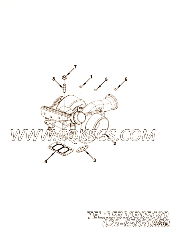 【涡轮增压器】康明斯CUMMINS柴油机的4042739 涡轮增压器