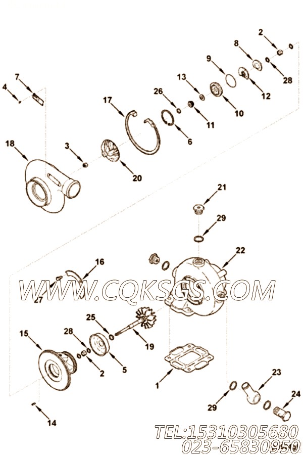 【涡轮机壳体】康明斯CUMMINS柴油机的3599050 涡轮机壳体