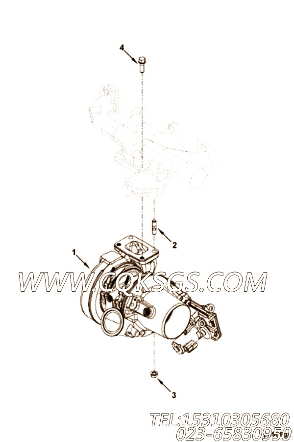 【涡轮增压器】康明斯CUMMINS柴油机的4037982 涡轮增压器