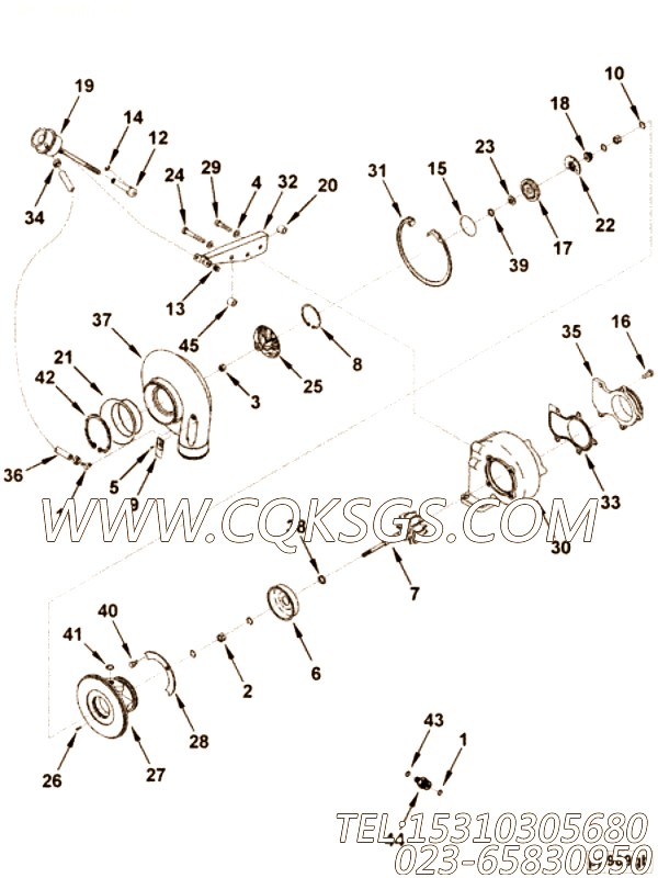 【涡轮增压器】康明斯CUMMINS柴油机的4042737 涡轮增压器