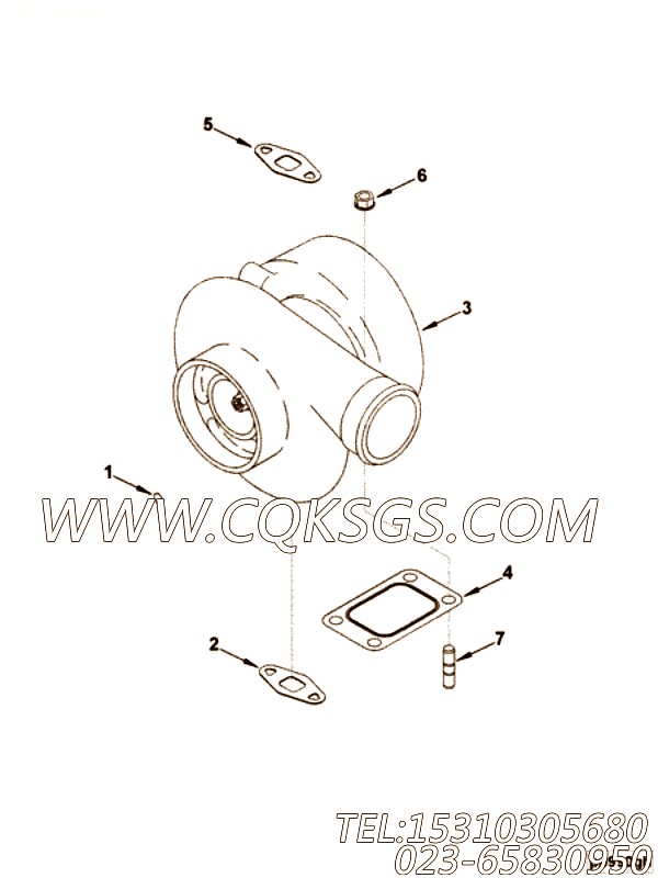 【涡轮增压器组件】康明斯CUMMINS柴油机的3806295 涡轮增压器组件