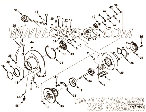 【涡轮增压器】康明斯CUMMINS柴油机的4046058 涡轮增压器