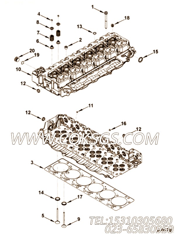 【气缸盖】康明斯CUMMINS柴油机的5282704 气缸盖
