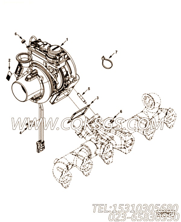 【涡轮增压器】康明斯CUMMINS柴油机的2842377 涡轮增压器