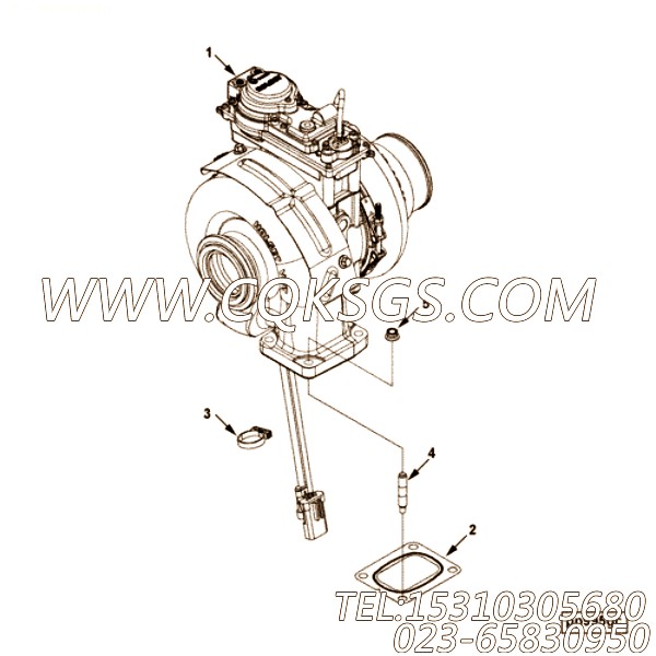 【涡轮增压器】康明斯CUMMINS柴油机的2836875 涡轮增压器