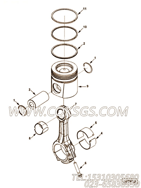 【发动机活塞】康明斯CUMMINS柴油机的5267522 发动机活塞