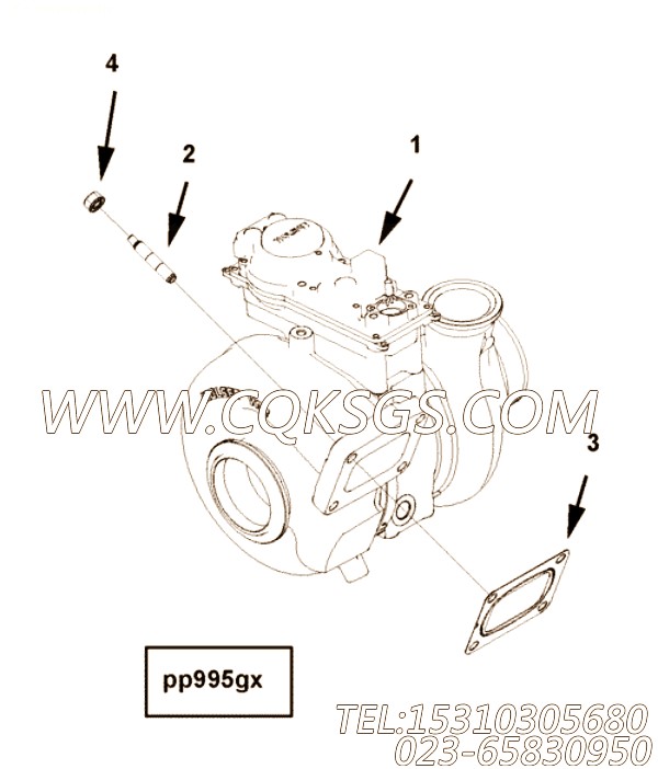 【涡轮增压器】康明斯CUMMINS柴油机的3771193 涡轮增压器