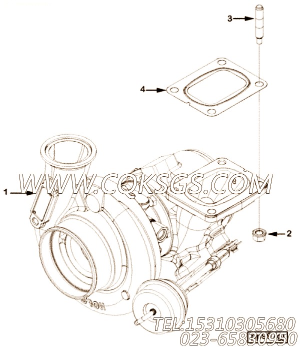 【涡轮增压器】康明斯CUMMINS柴油机的3768727 涡轮增压器