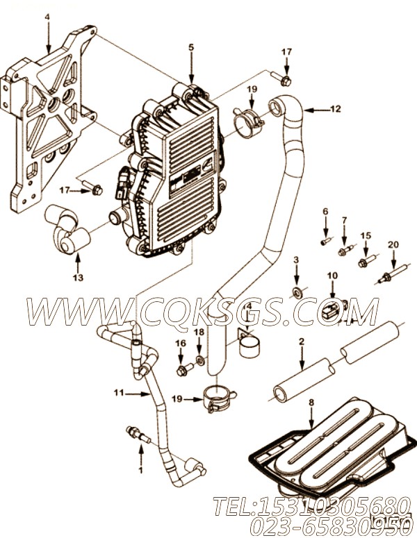 【连接通风管】康明斯CUMMINS柴油机的2878066 连接通风管