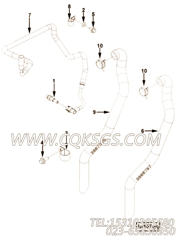 【模压管】康明斯CUMMINS柴油机的3687095 模压管