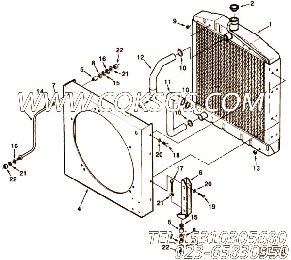 【散热器支架】康明斯CUMMINS柴油机的C0130245200 散热器支架